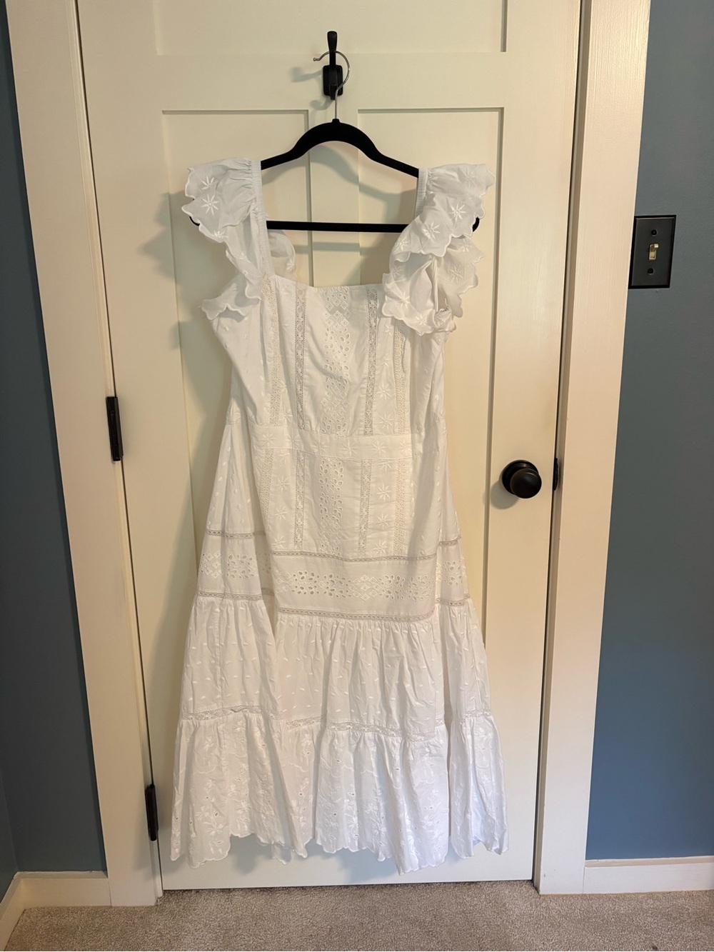 Vineyard Vines White Eyelet Ruffle Maxi Dress